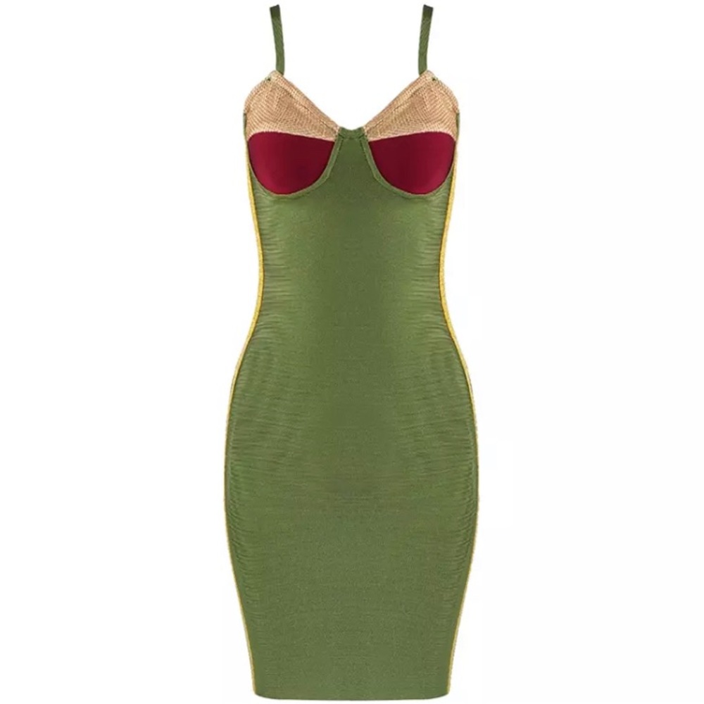 Thin strap bandage dress.